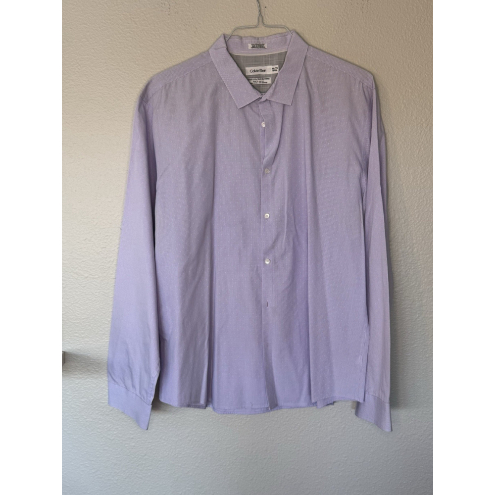 Calvin Klein Infinite Cool Non Iron Lavender Dress Shirt Mens XXL